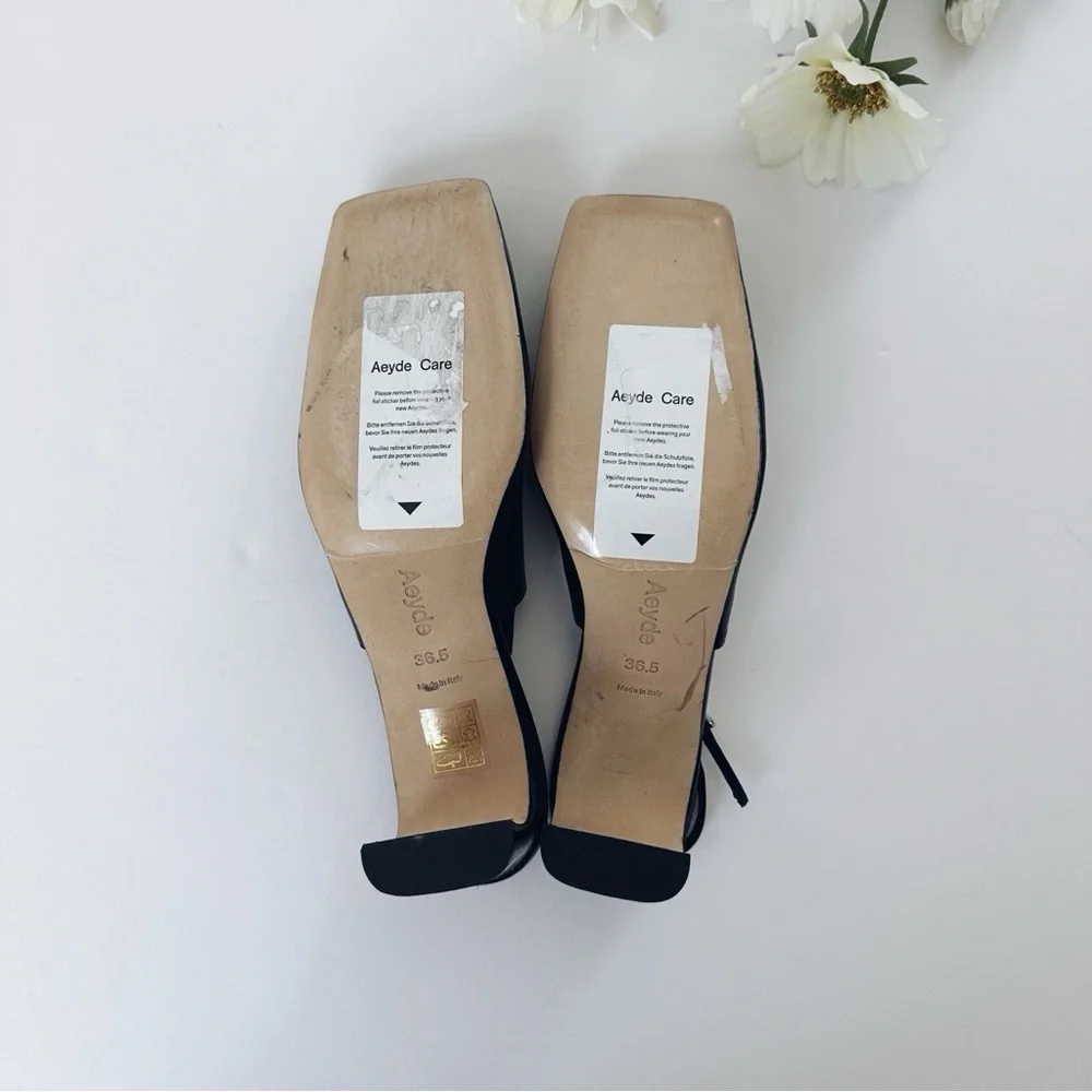 Aeyde Eliza Nappa Leather Black Heels